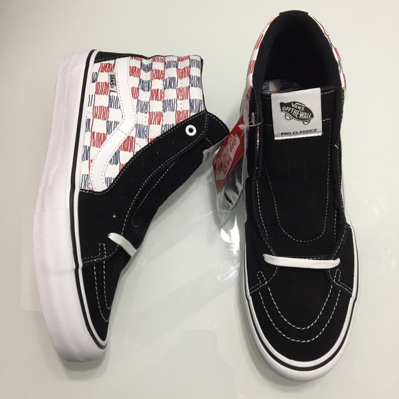 NWT Rare Vans Sk8-Hi Pro Sketchy Check Checkerboard Skate Shoes - Picture 2 of 8